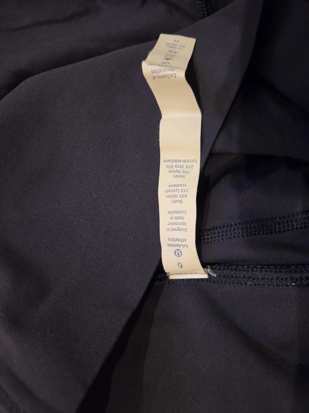 Lululemon Pace Perfect 7/8 Tight Size 6 In Midnight Navy